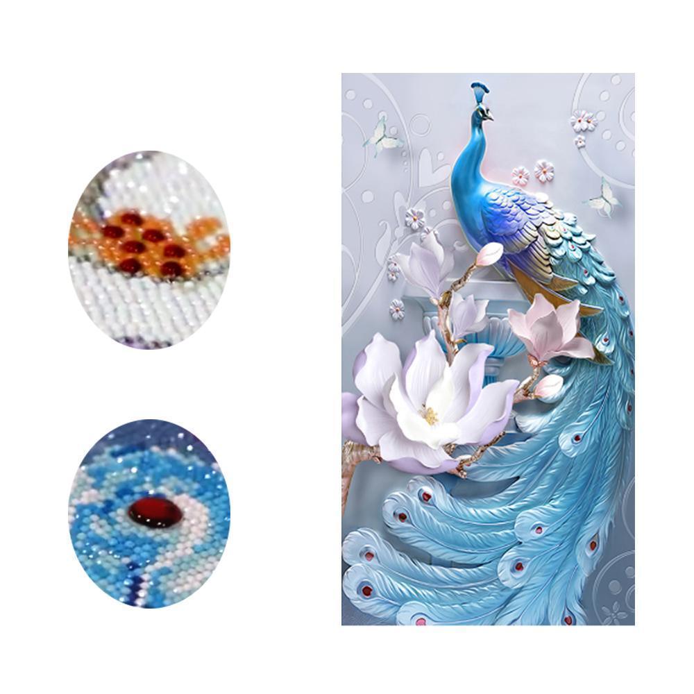 5d Large Diamond Painting Kits Peacock Diamond Painting Kits - Temu