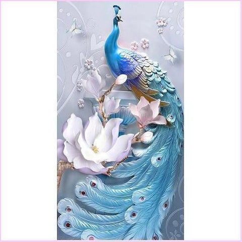 Stained Glass Inspired 5d Diy Diamond Painting - Blue Bird and Friends–  Diamond Paintings Store